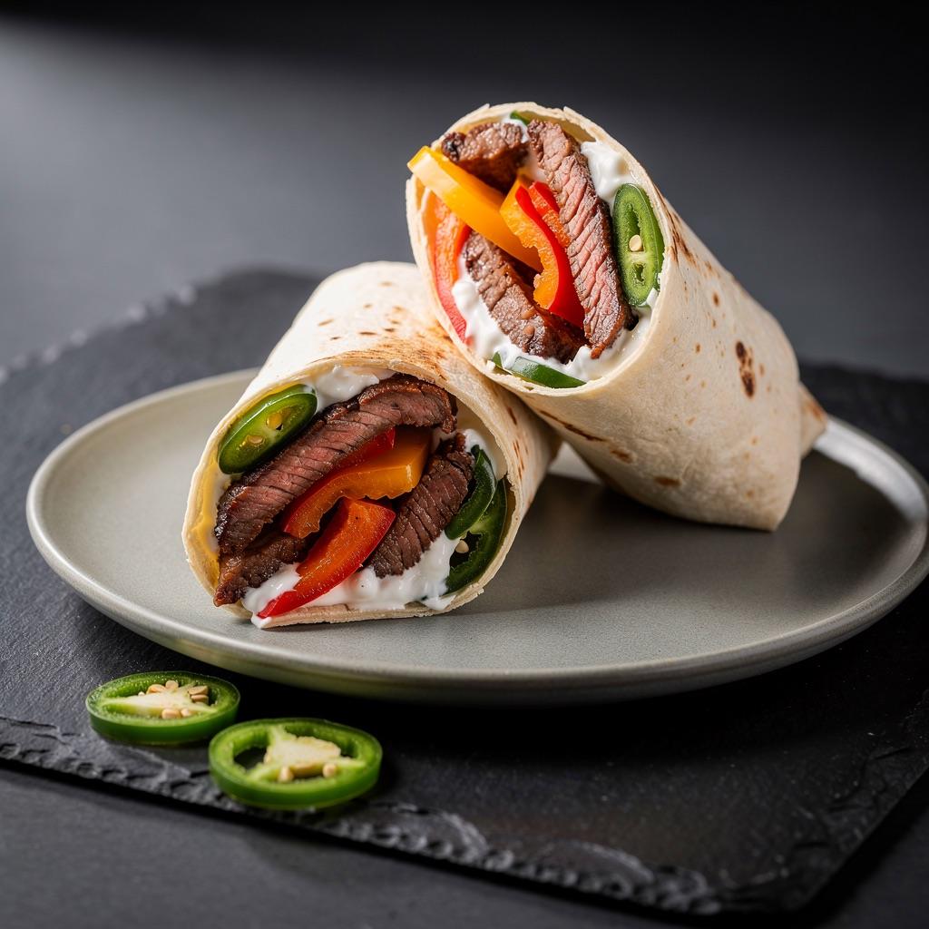 Scharfer Rindfleisch-Wrap