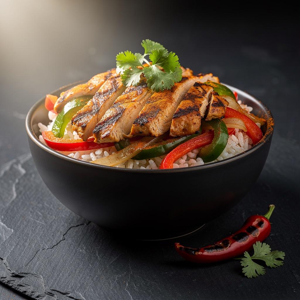 Fajita-Bowl mit Hähnchen