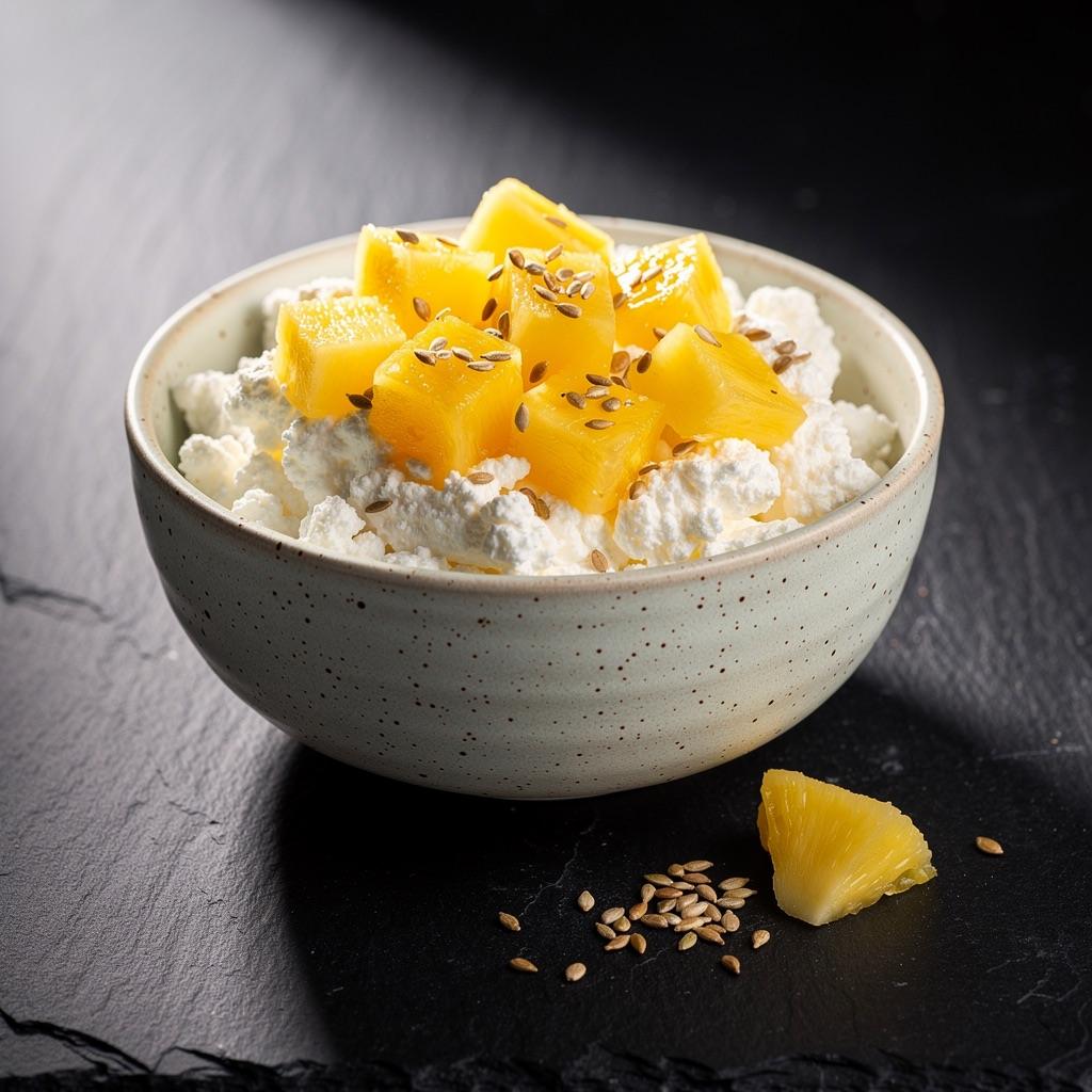 Hüttenkäse-Bowl mit Ananas