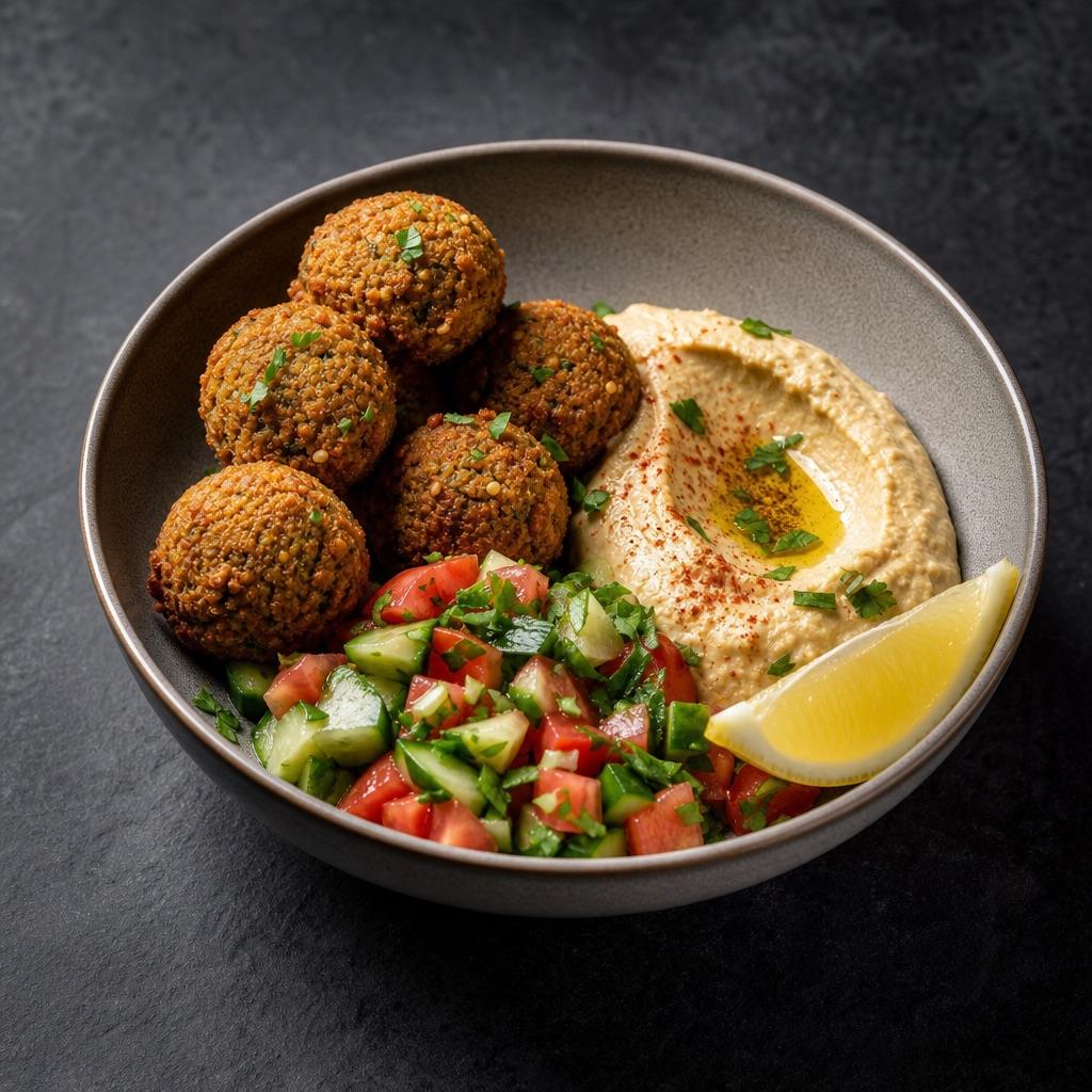 Falafel-Bowl mit Hummus