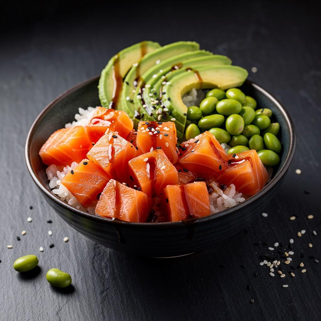 Lachs-Poke-Bowl