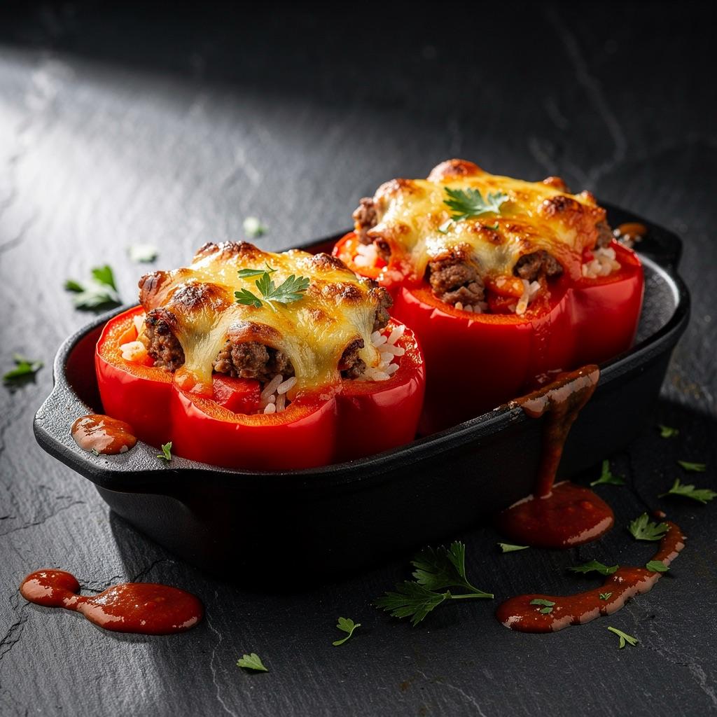 Gefüllte Paprika mit Hack