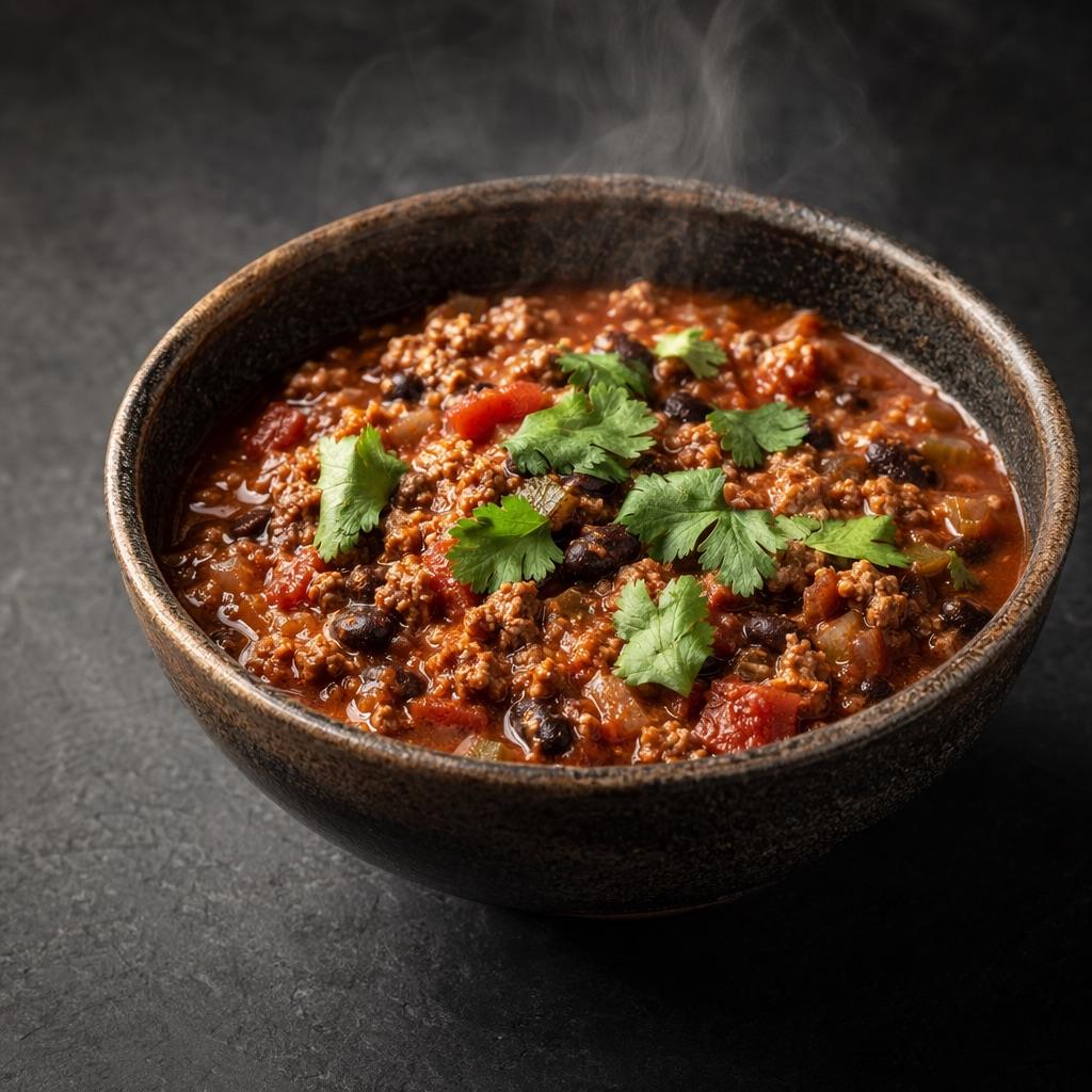 Puten-Chili mit schwarzen Bohnen